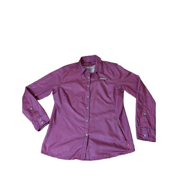 Field & Stream women's button up Nylon vented button up red/blue Nylon SZ XL - Picture 2 of 12